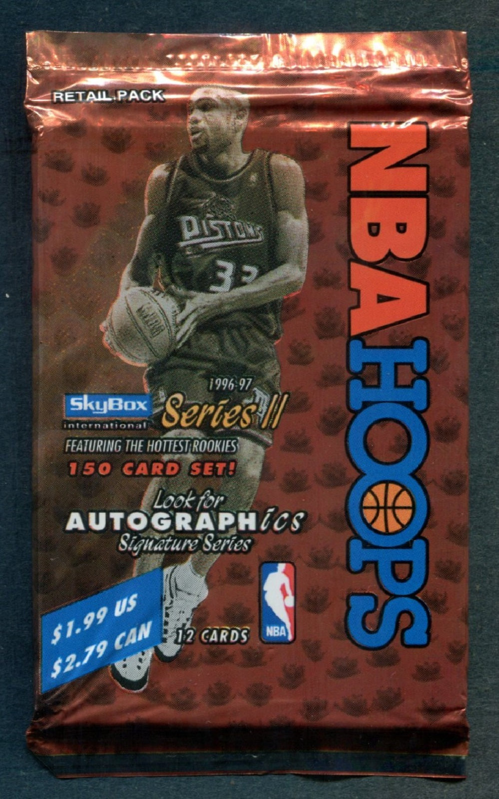 1996/97 Hoops Basketball Series 2 Unopened Pack (Retail) (Pre-Priced)