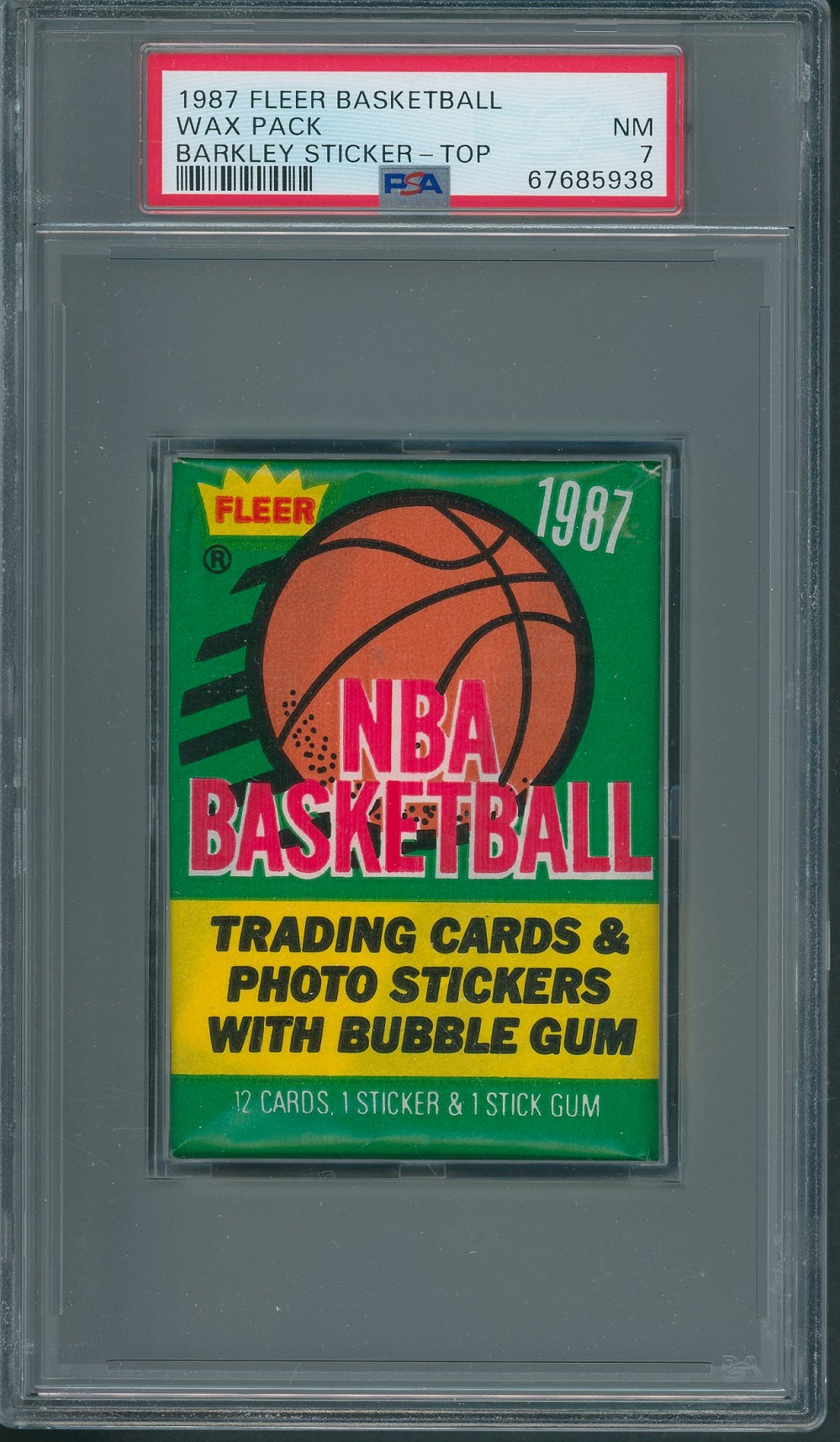 1987 1987/88 Fleer Basketball Unopened Wax Pack PSA 7 Barkley Sticker Top *5938