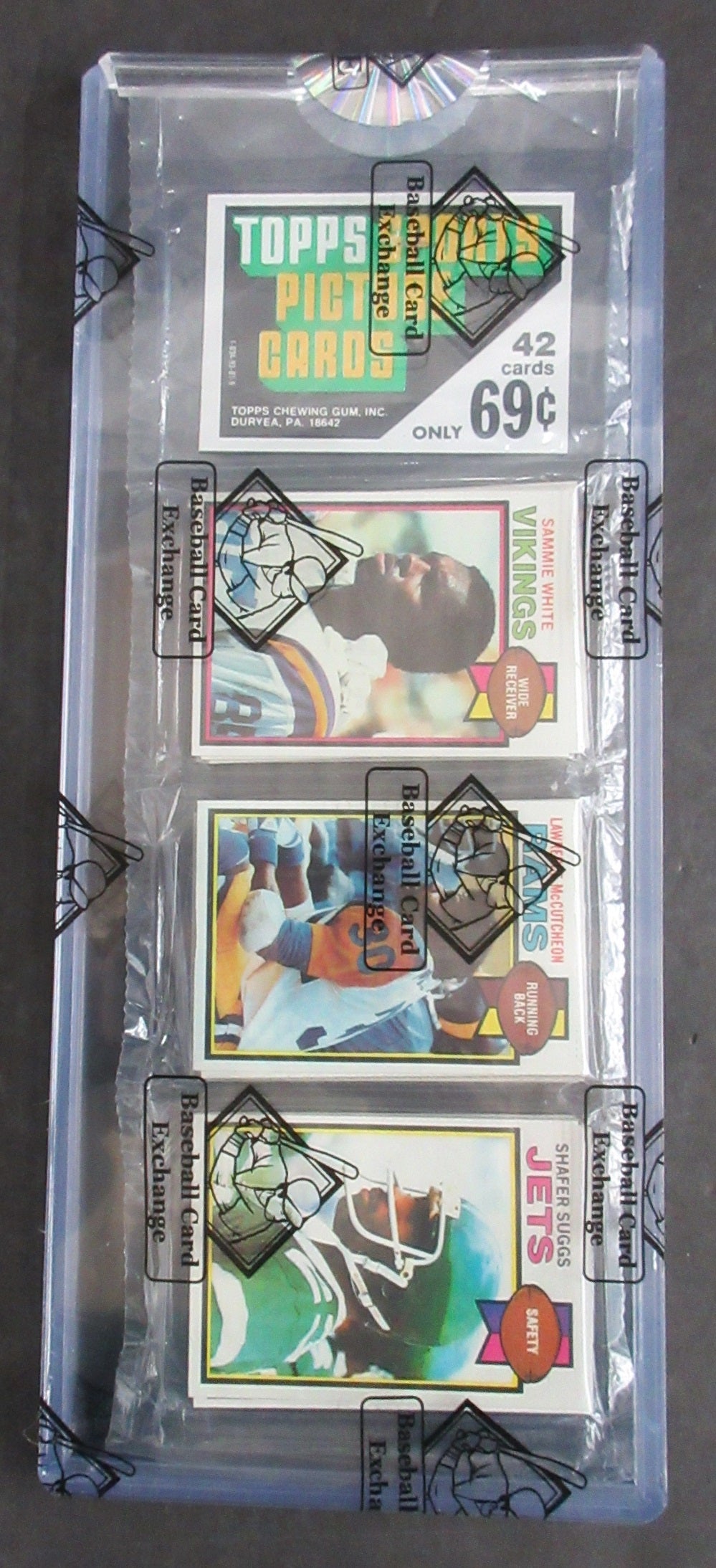 1979 Topps Football Unopened Rack Pack (BBCE) (Payton Back)