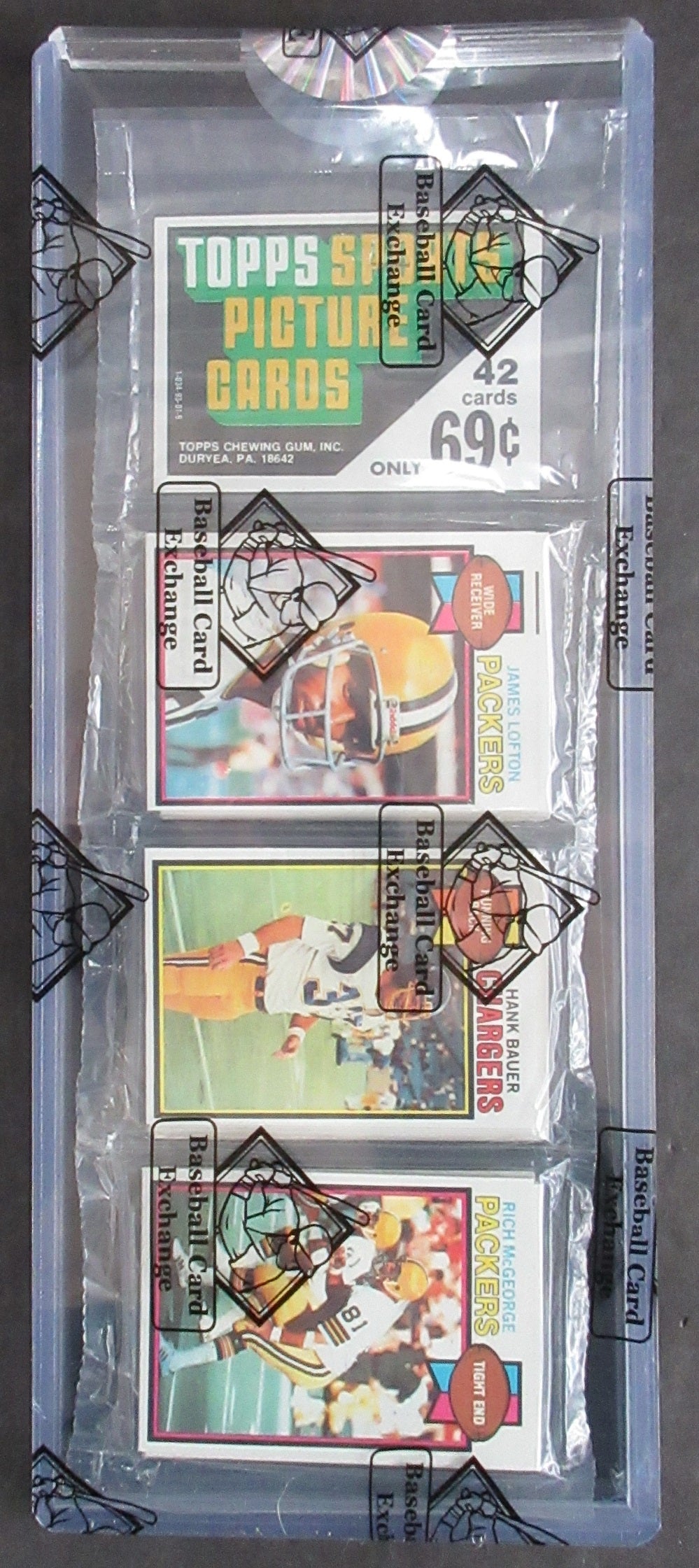 1979 Topps Football Unopened Rack Pack (BBCE) (Lofton RC Top)