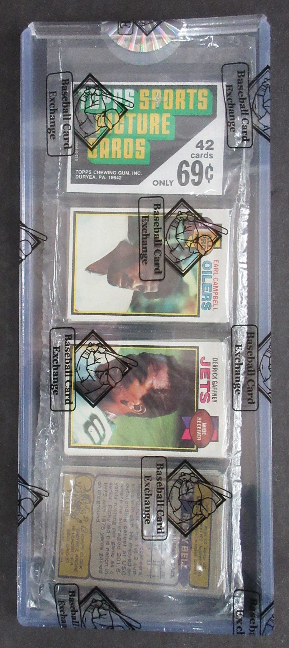 1979 Topps Football Unopened Rack Pack (BBCE) (Campbell RC Top)