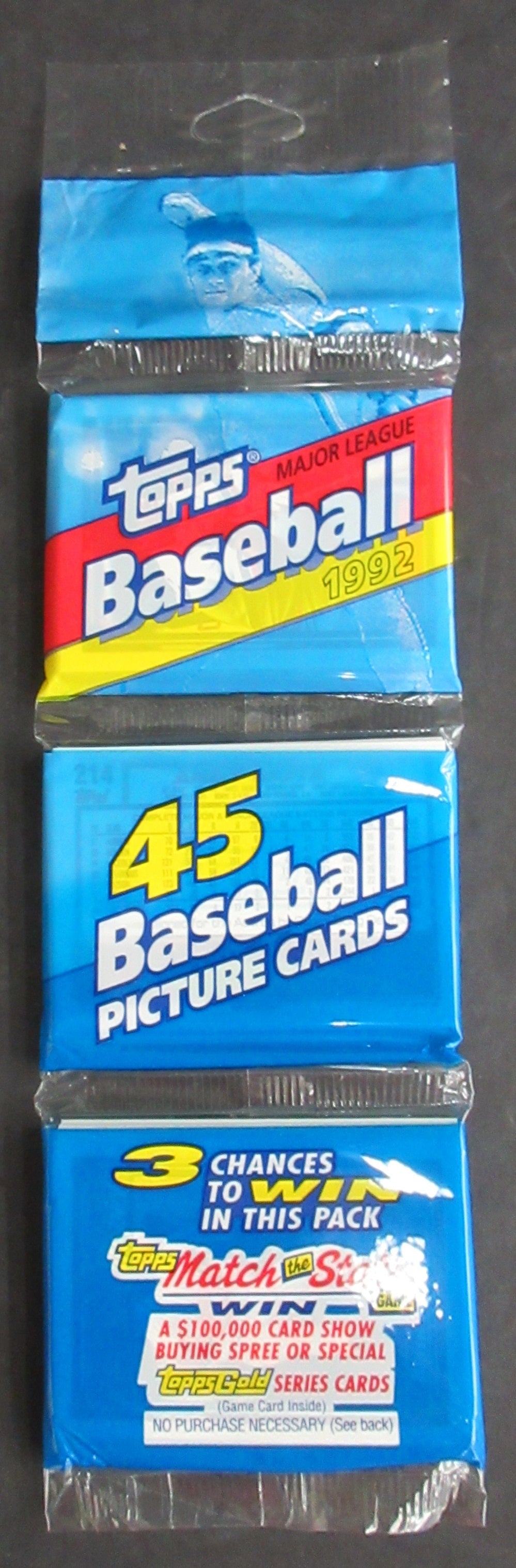 1992 Topps Baseball Unopened Rack Pack (45)