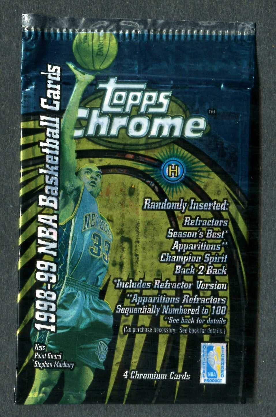 1998/99 Topps Chrome Basketball Unopened Pack (Hobby) (4)