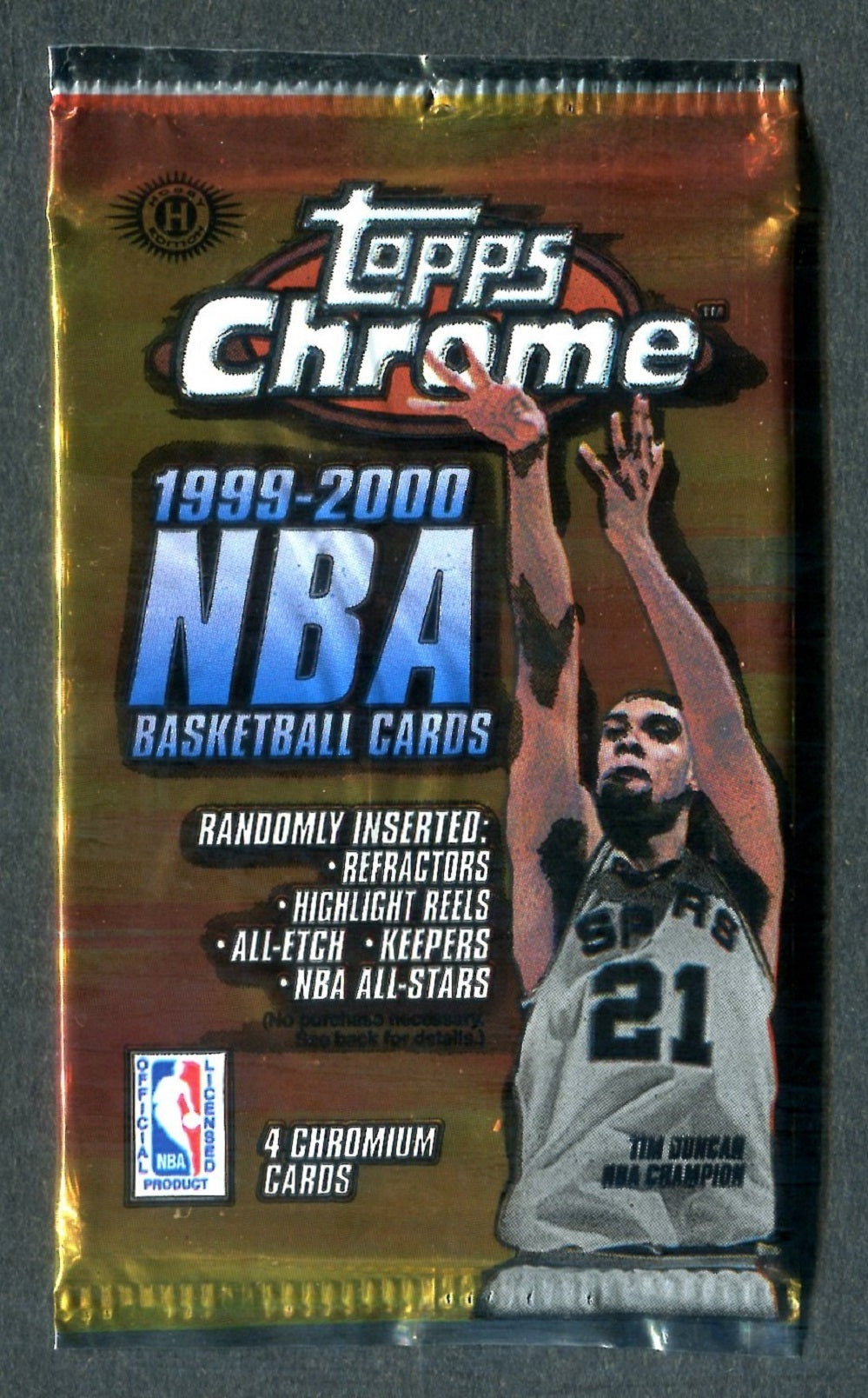 1999/00 Topps Chrome Basketball Unopened Pack (Hobby) (4)