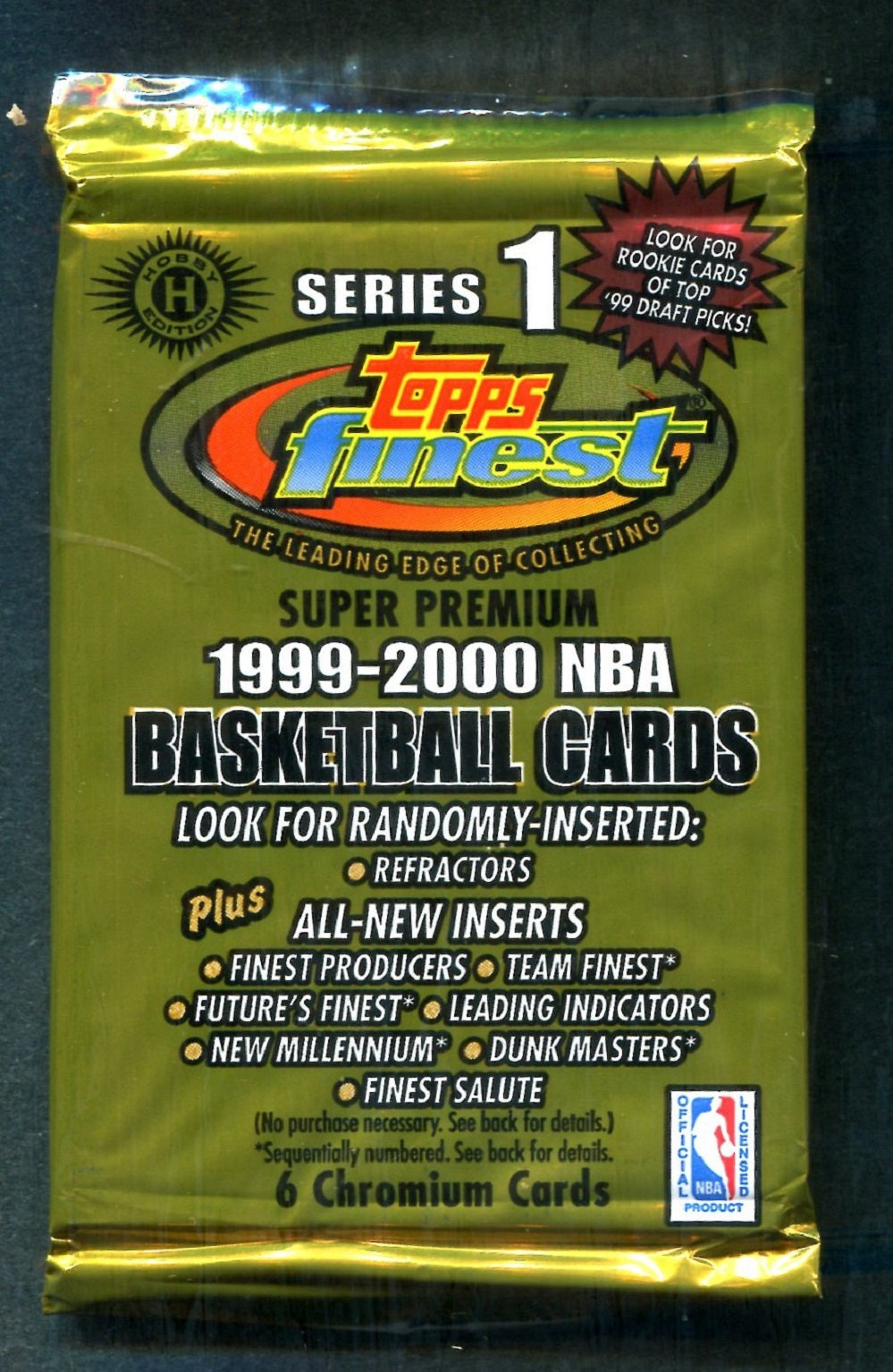 1999/00 Topps Finest Basketball Unopened Series 1 Pack (Hobby) (6)