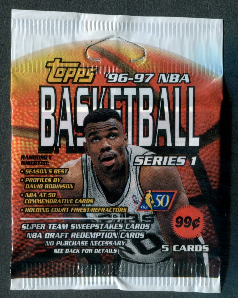 1996/97 Topps Basketball Unopened Series 1 Pack (Pre Priced) (5)