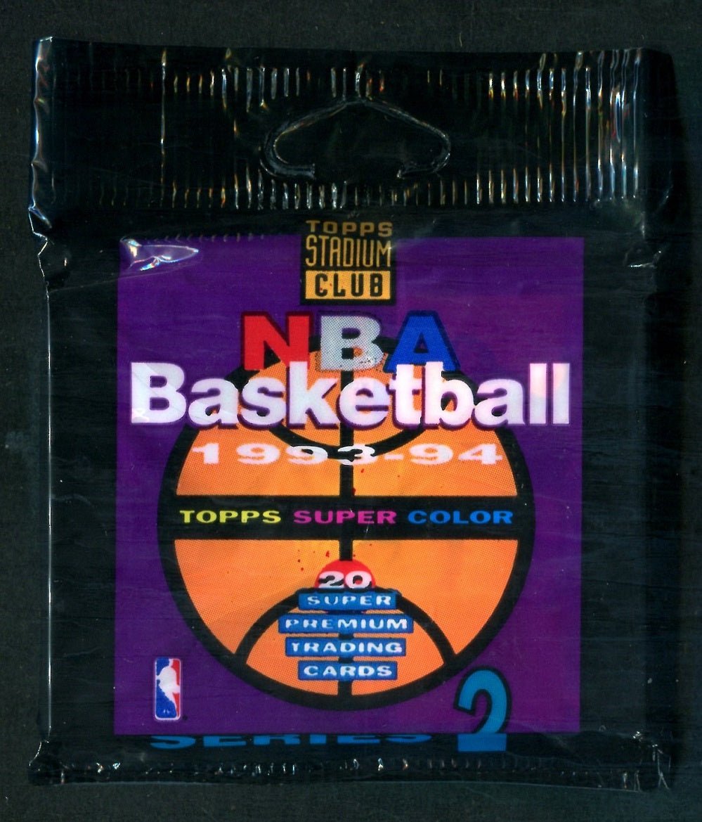 1993/94 Topps Stadium Club Basketball Unopened Series 2 Jumbo Pack (20)