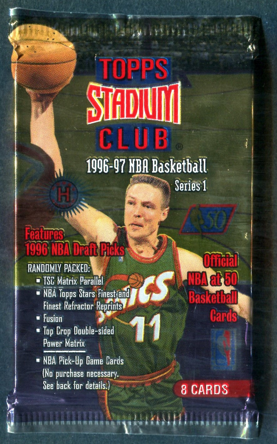 1996/97 Topps Stadium Club Basketball Unopened Series 1 Pack (Hobby) (8)