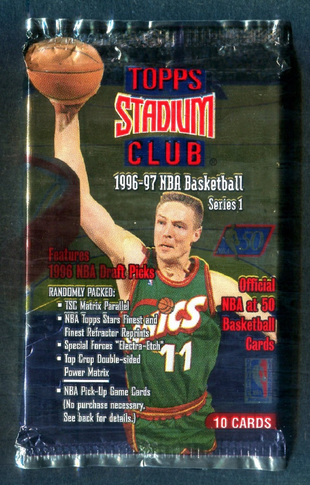 1996/97 Topps Stadium Club Basketball Unopened Series 1 Pack (Retail) (10)