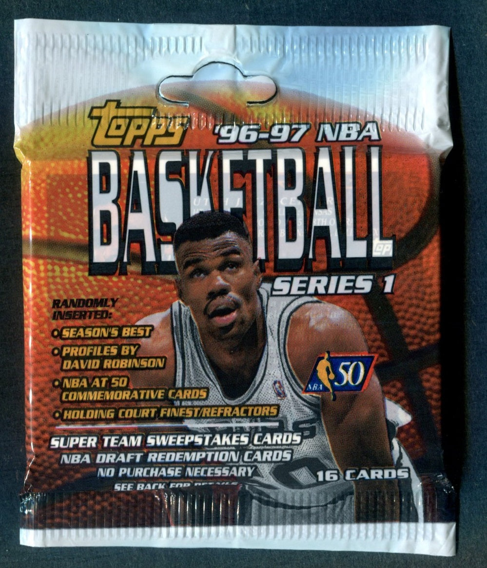 1996/97 Topps Basketball Unopened Series 1 Jumbo Pack (16)