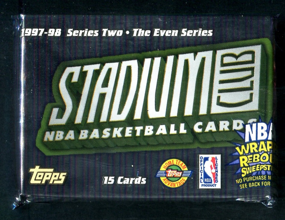 1997/98 Topps Stadium Club Basketball Unopened Series 2 The Evens Jumbo Pack (HTA) (15)