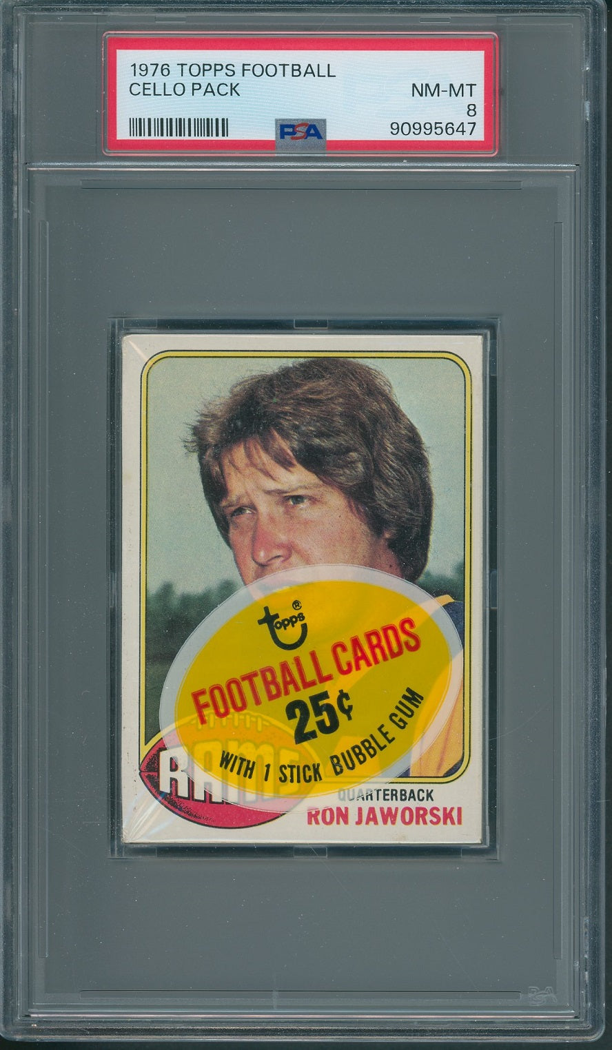 1976 Topps Football Unopened Cello Pack PSA 8 *5647