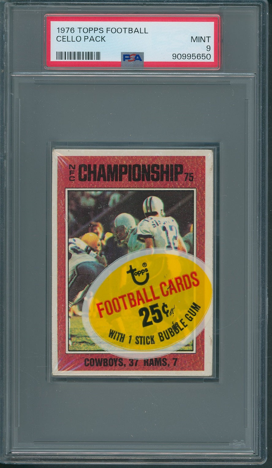 1976 Topps Football Unopened Cello Pack PSA 9 *5650