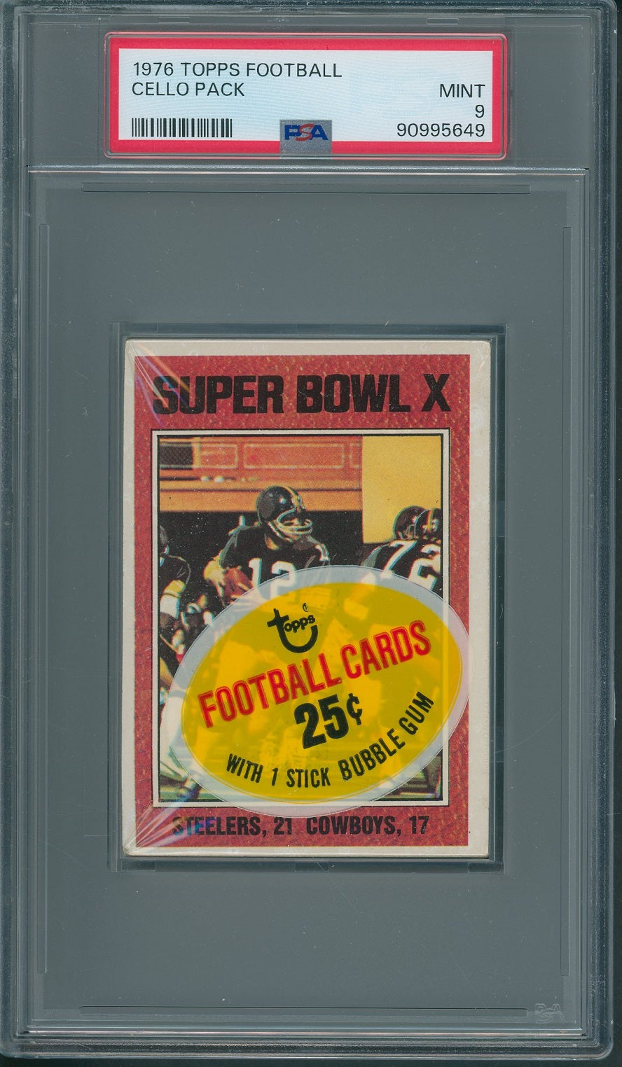 1976 Topps Football Unopened Cello Pack PSA 9 *5649