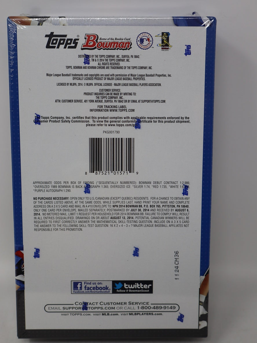 2014 Bowman Baseball Jumbo Box (Hobby) (12/32)