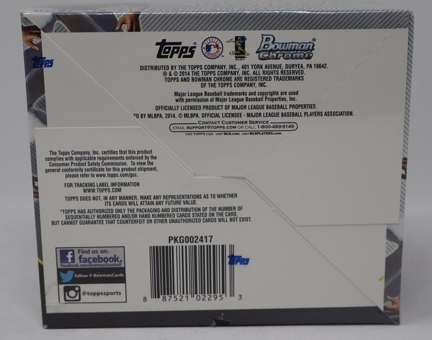 2014 Bowman Chrome Baseball Jumbo Box (Hobby) (12/13)