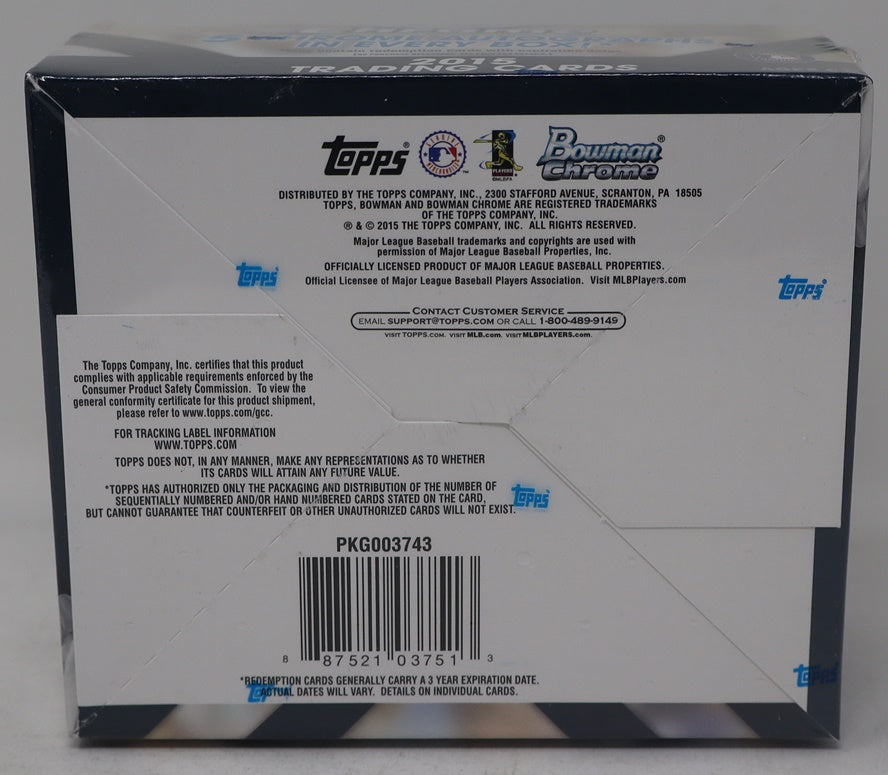 2015 Bowman Chrome Baseball Jumbo Box (Hobby) (12/13)