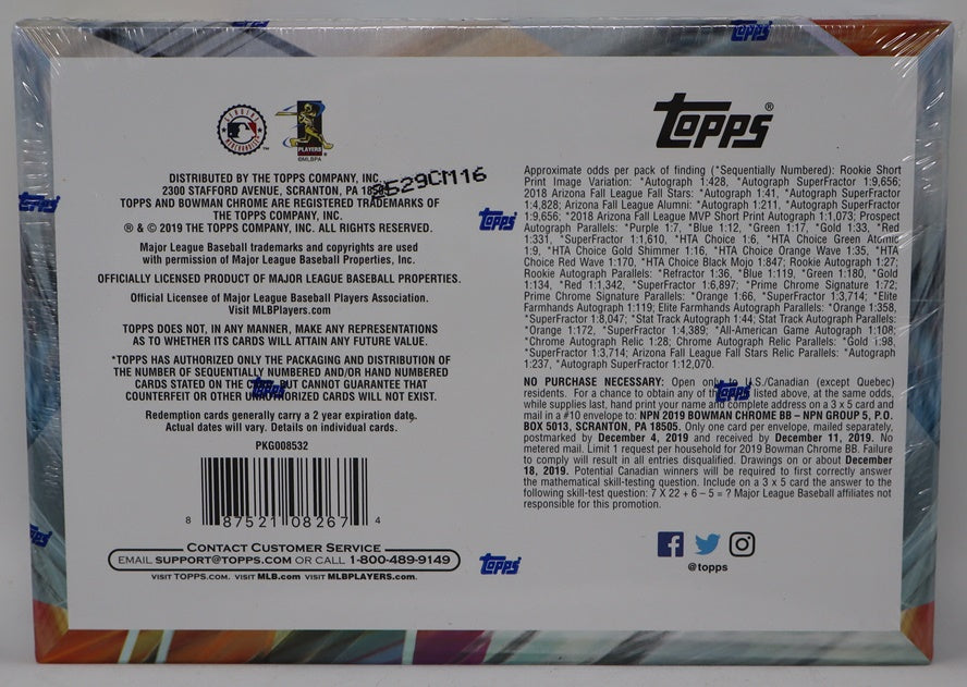 2019 Bowman Chrome Baseball Box (HTA) (3 Autos)