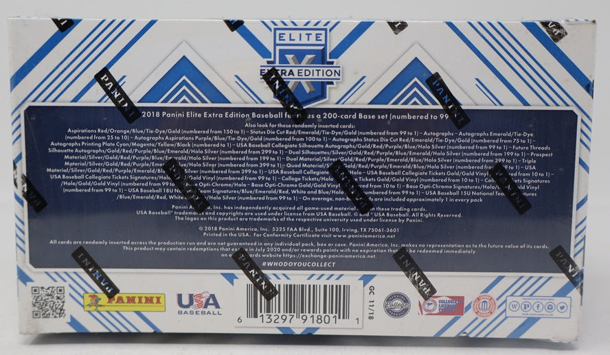 2018 Panini Elite Extra Edition Baseball Box (Hobby) (5/5)