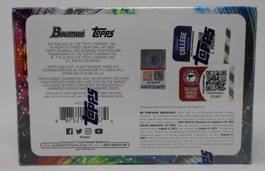 2022/23 Bowman University Inception Basketball Box (Hobby) (7 cards)