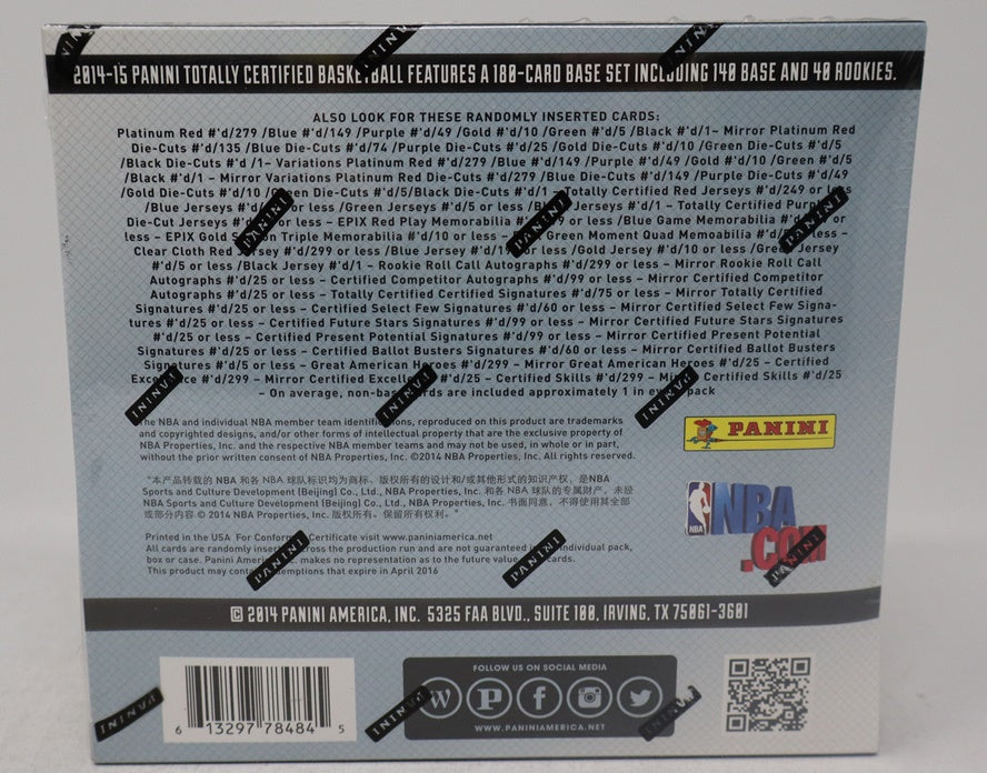 2014/15 Panini Totally Certified Basketball Box (Hobby) (4/5)