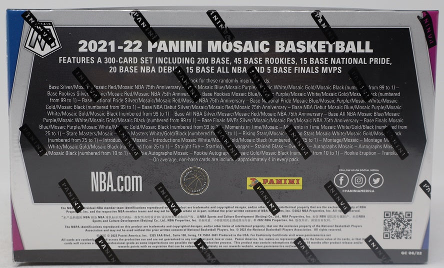 2021/22 Panini Mosaic Basketball Box (Hobby) (10/15)