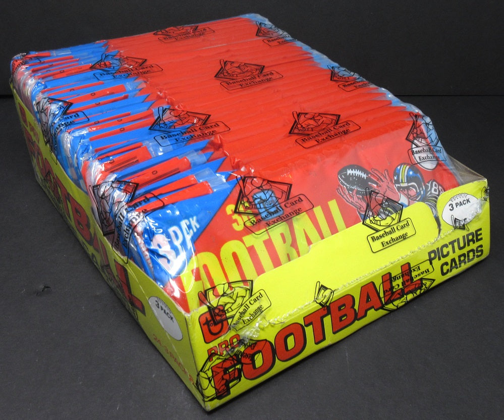 1980 Topps Football Unopened Wax Pack Rack Pack Box (BBCE)