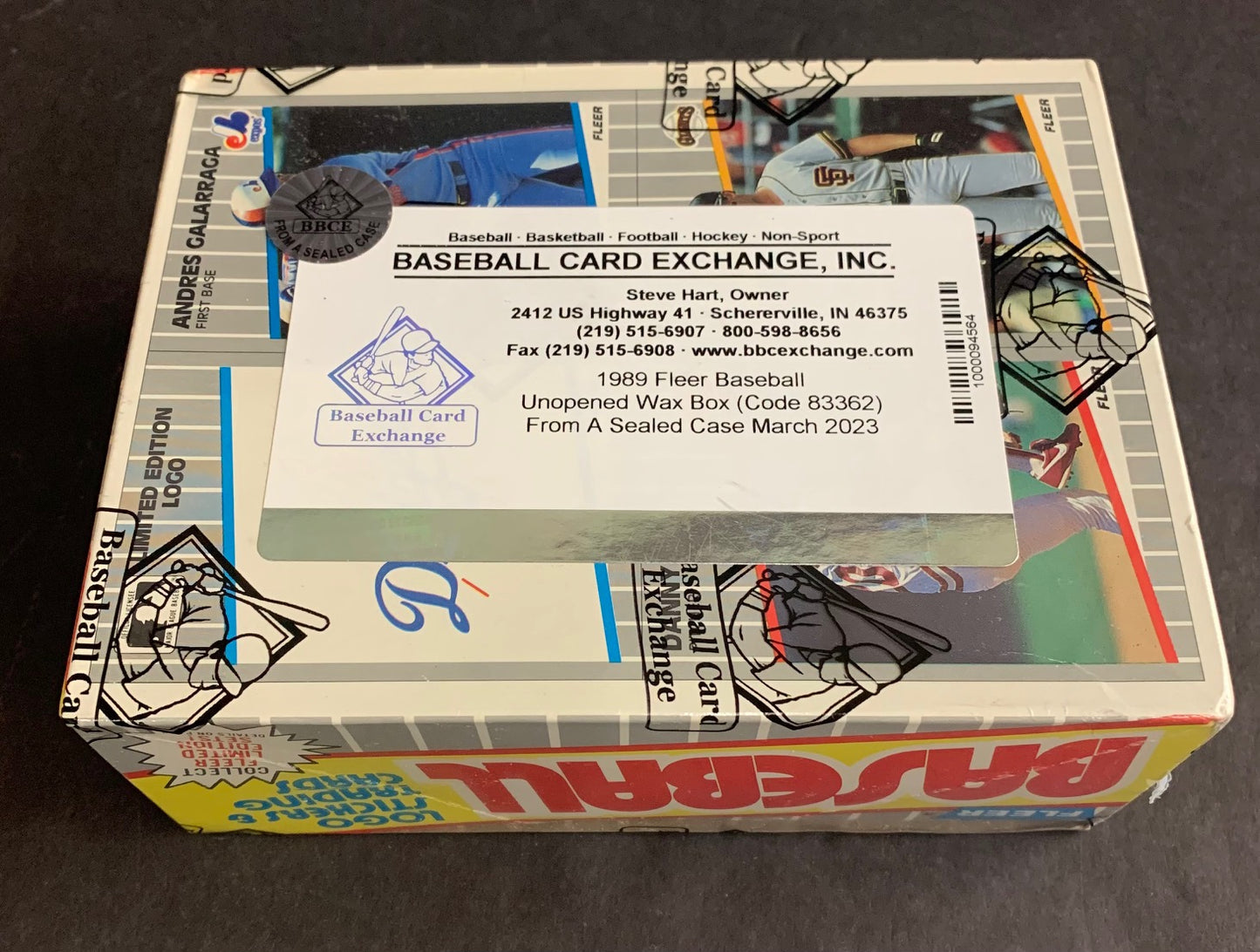 1989 Fleer Baseball Unopened Wax Box (FASC) (Code 83362)