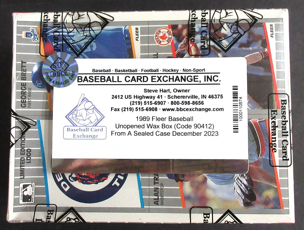 1989 Fleer Baseball Unopened Wax Box (FASC) (Code 90412)