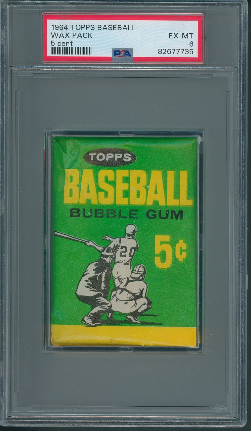 1964 Topps Baseball Unopened 5 Cent Wax Pack PSA 6 *7735