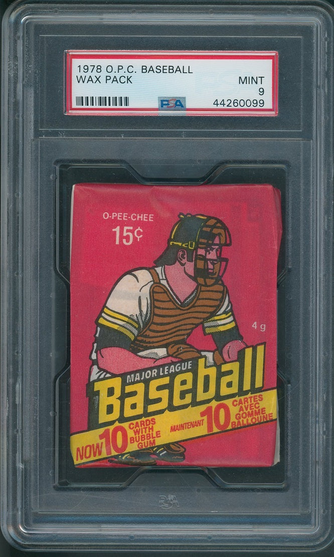 1978 OPC O-Pee-Chee Baseball Unopened Wax Pack PSA 9
