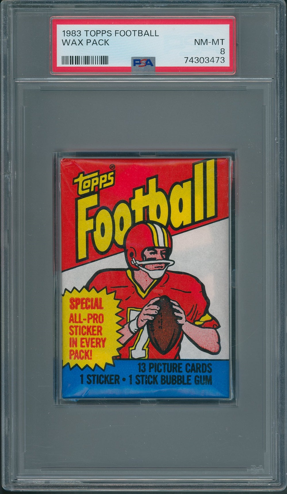 1983 Topps Football Unopened Wax Pack PSA 8