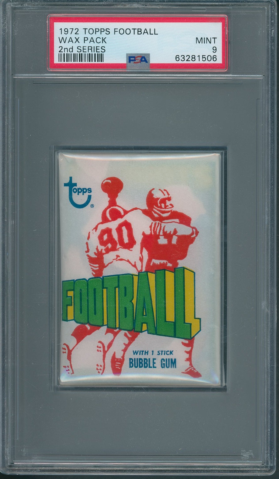 1972 Topps Football Unopened 2nd Series Wax Pack PSA 9 *1506