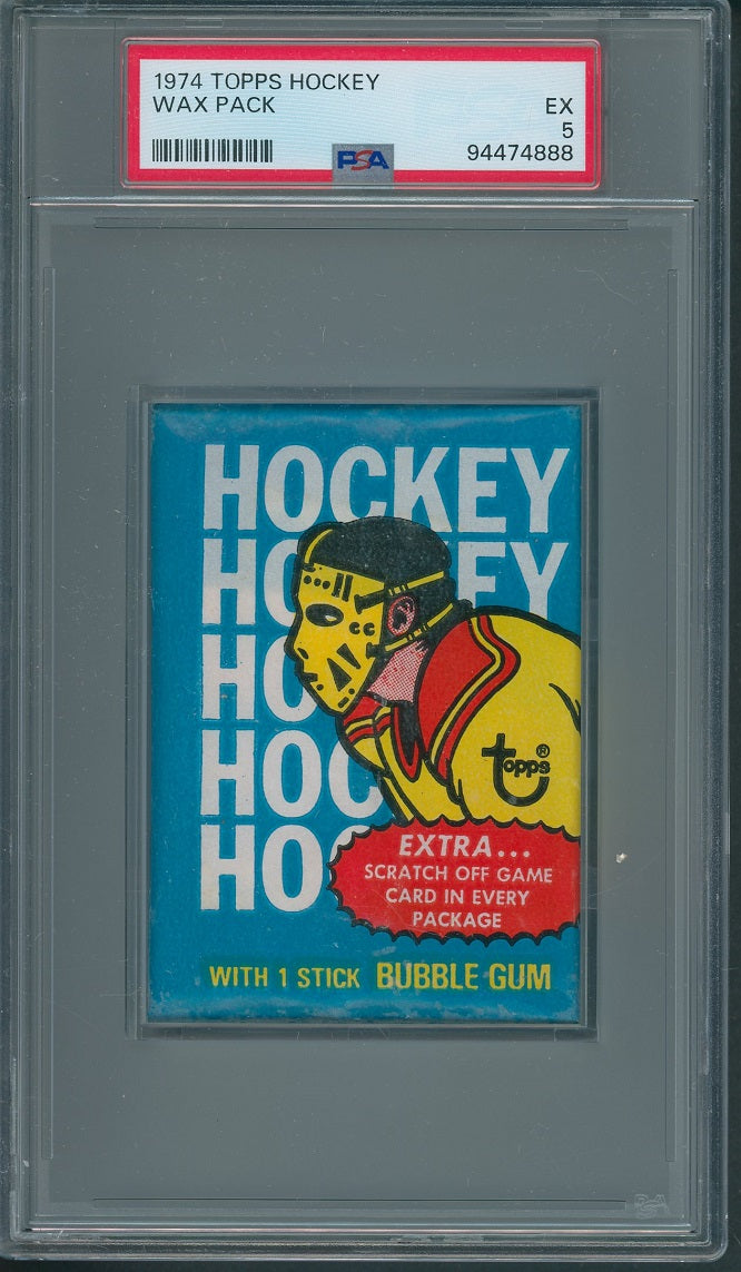 1974 1974/75 Topps Hockey Unopened Wax Pack PSA 5