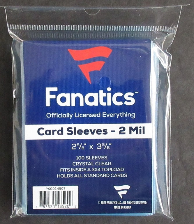 Fanatics Soft Card Sleeve Pack (2 Mil) (100 Count)