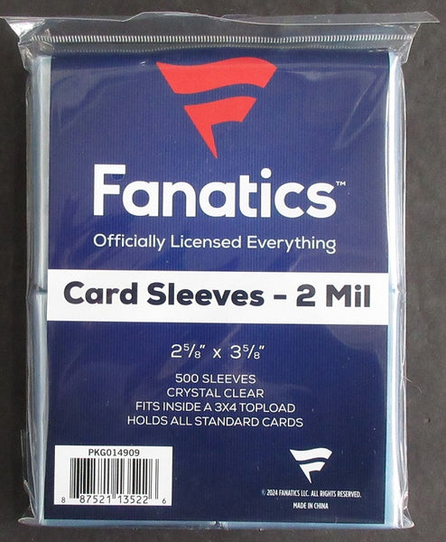 fluxx card sleeves Fanatics Soft Card Sleeve Pack (2 Mil) (500 Count) – Baseball Card Exchange
