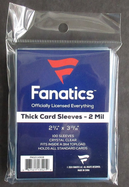 Fanatics Thick Soft Card Sleeve Pack (2 Mil) (100 Count) – Baseball Card Exchange