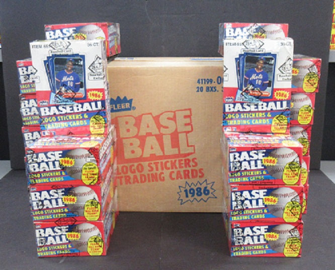 1986 Fleer Baseball Wax Case (20 Box) (FASC) (C)