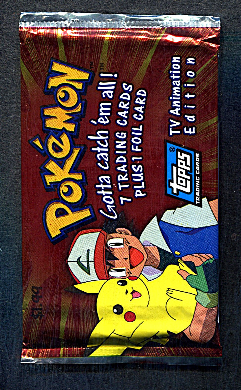1999 Topps Pokemon TV Animation Edition Unopened Series 1 Pack (Retail)