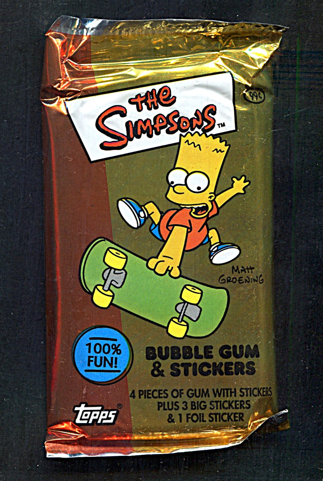 2002 Topps The Simpsons Unopened Stickers Pack (4+3+1)