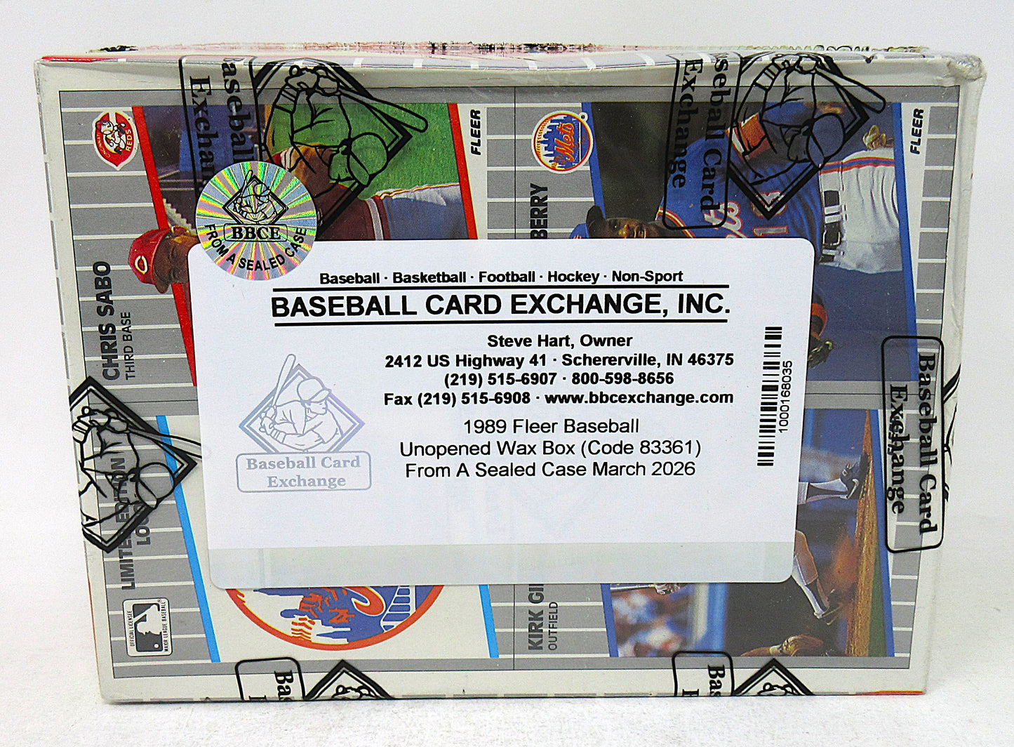 1989 Fleer Baseball Unopened Wax Box (FASC) (Code 83361)