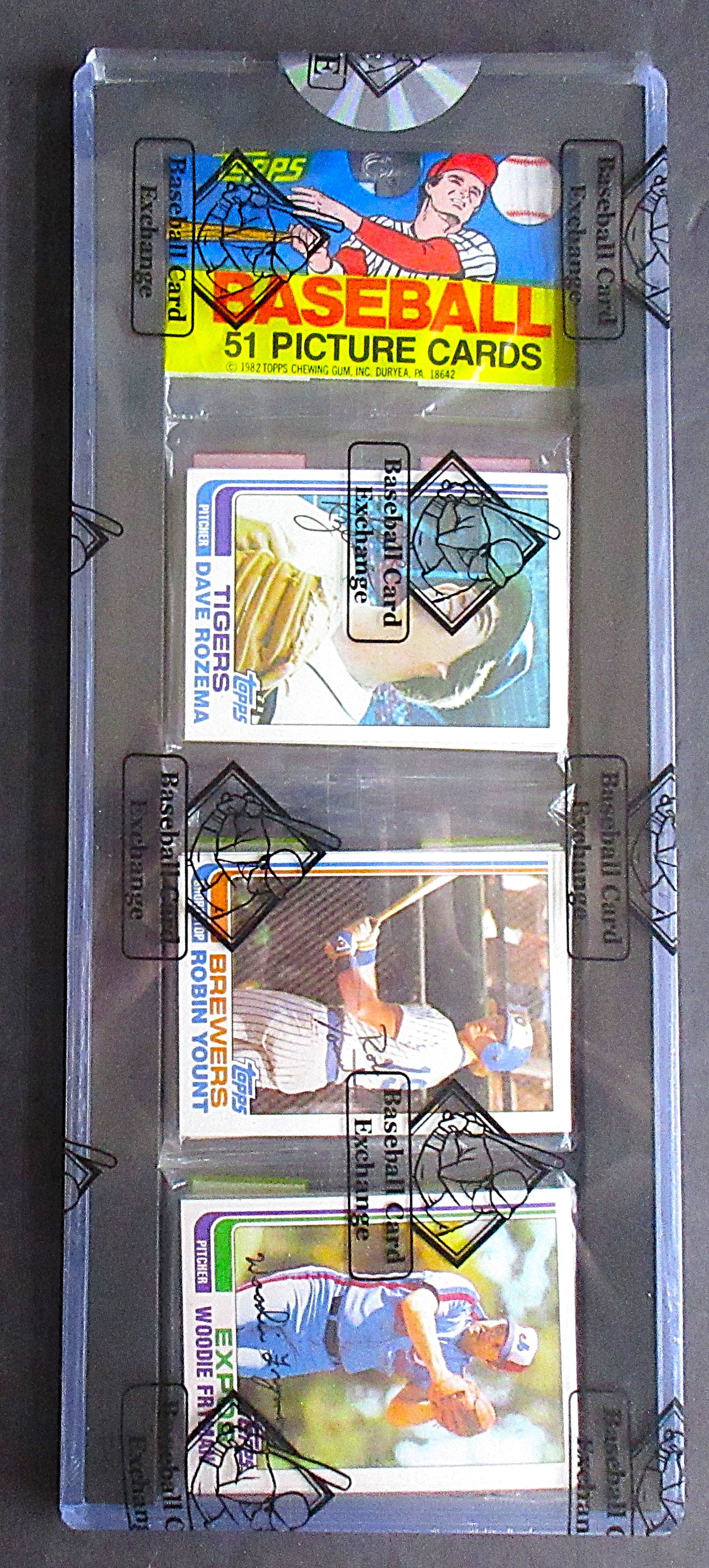 1982 Topps Baseball Unopened Rack Pack (Robin Yount Top) (BBCE) (27352)