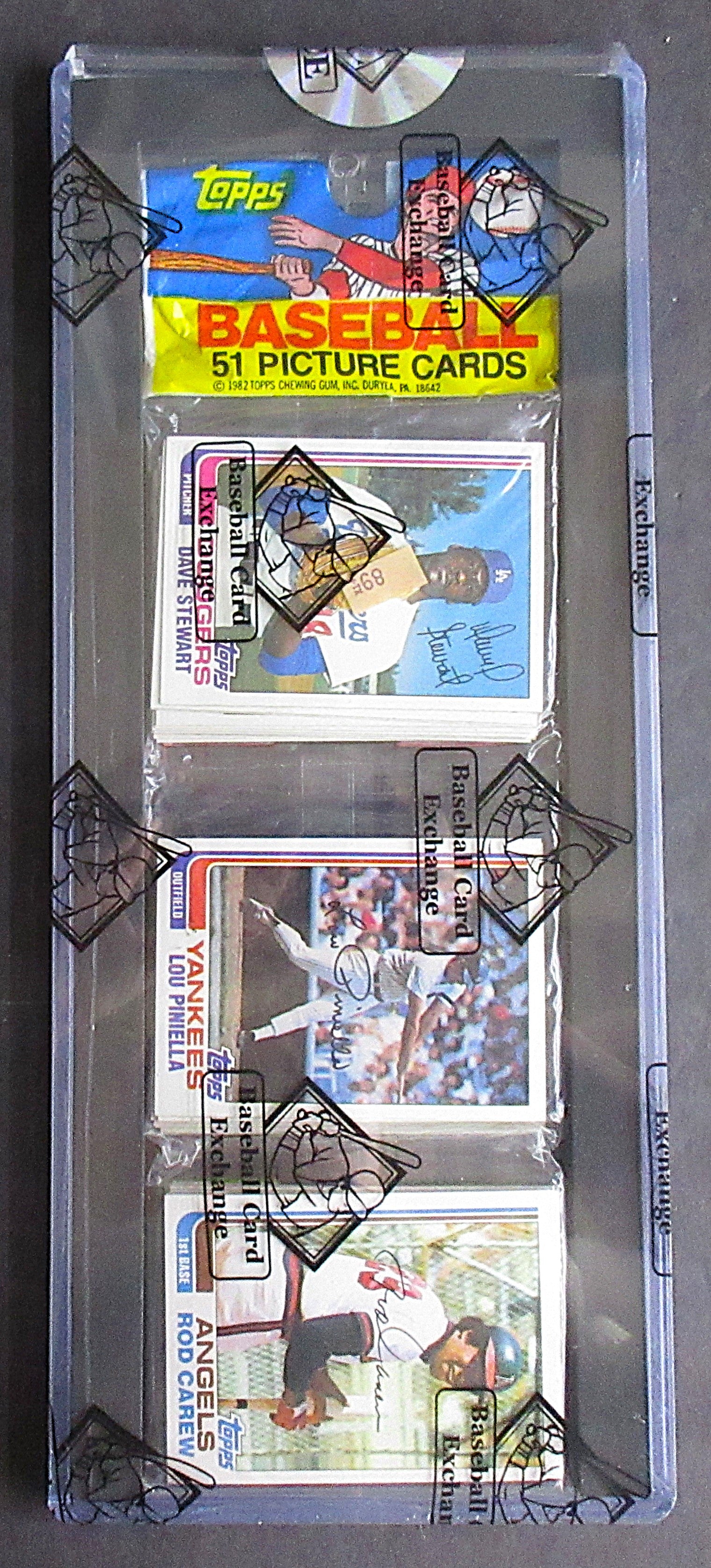1982 Topps Baseball Unopened Rack Pack (Rod Carew Top) (BBCE) (27357)