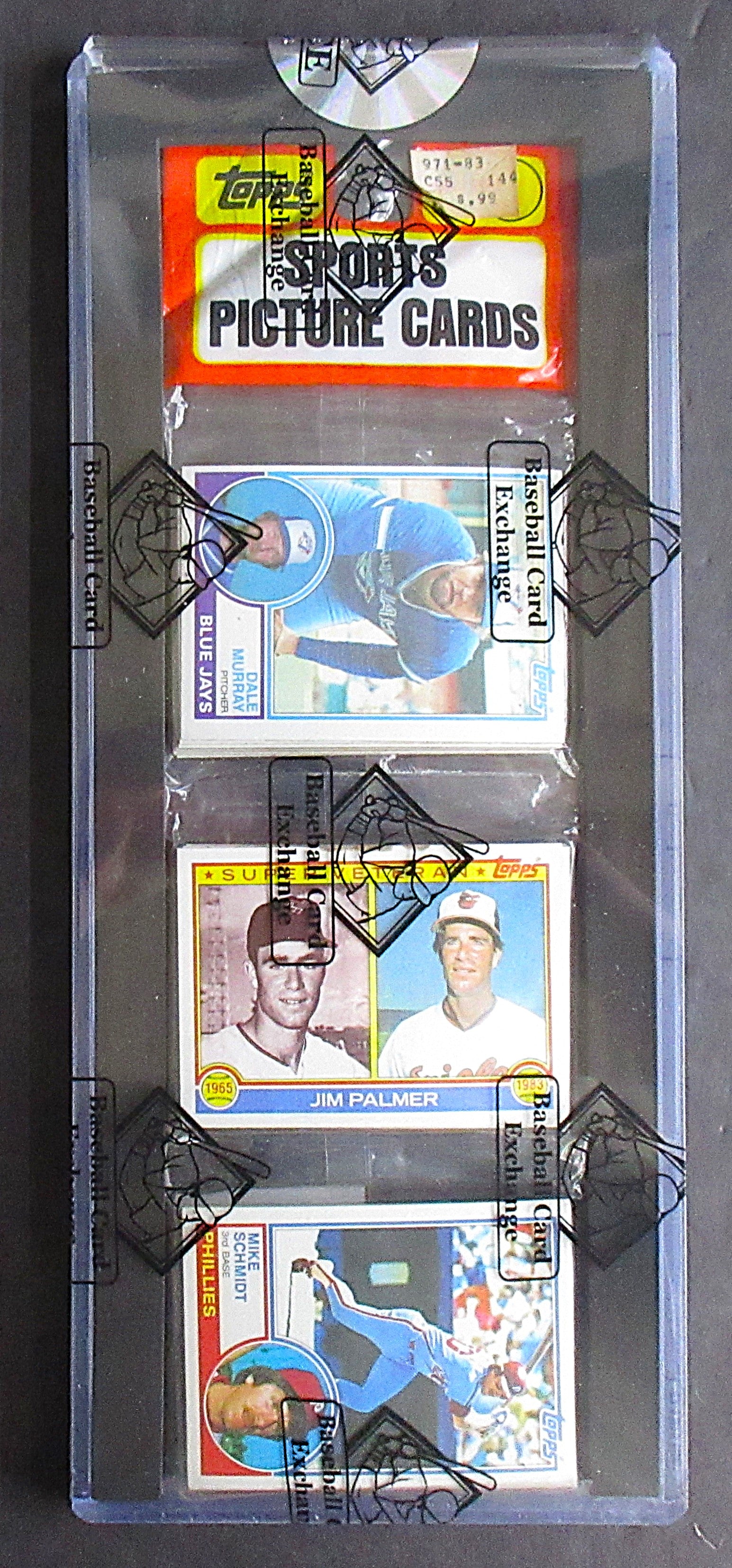 1983 Topps Baseball Unopened Rack Pack (Mike Schmidt Top) (BBCE) (27363)