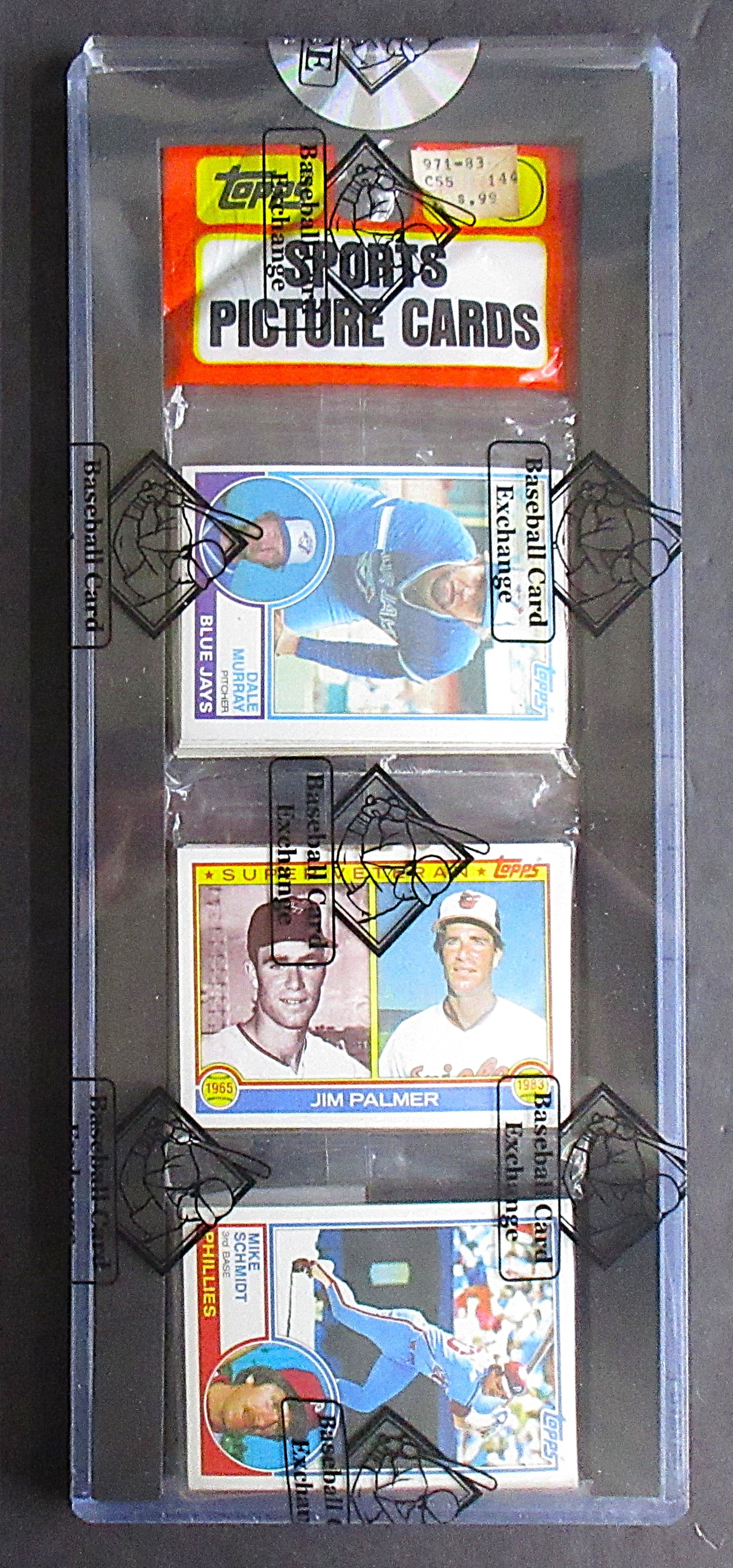 1983 Topps Baseball Unopened Rack Pack (Mike Schmidt Top) (BBCE) (27363)