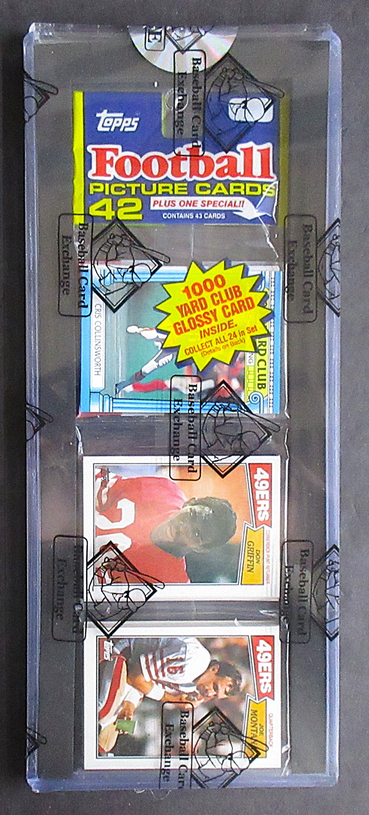 1987 Topps Football Unopened Rack Pack (Joe Montana Top) (BBCE) (27376)