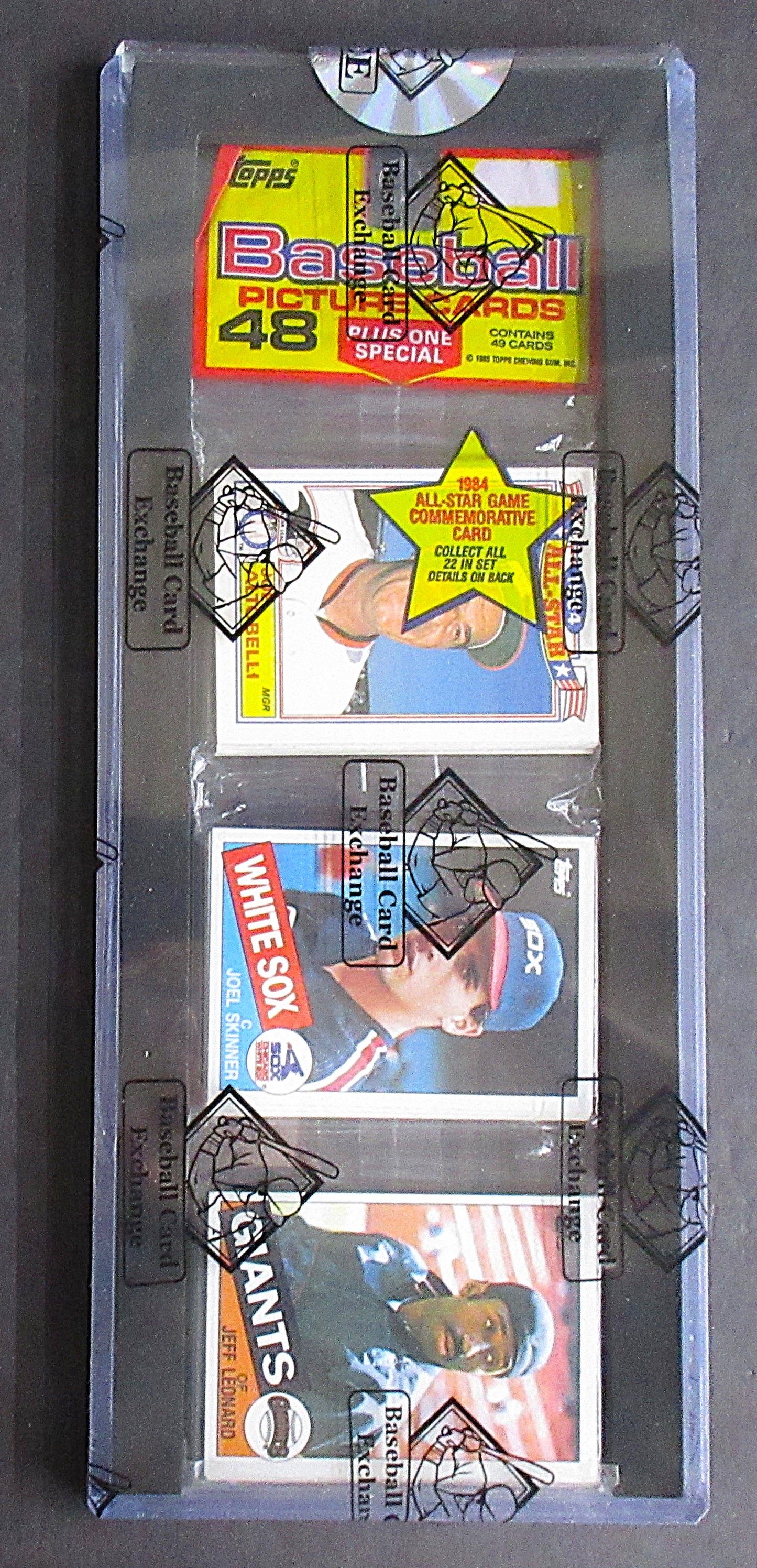 1985 Topps Baseball Unopened Rack Pack (Kirby Puckett RC Back) (BBCE) (27378)