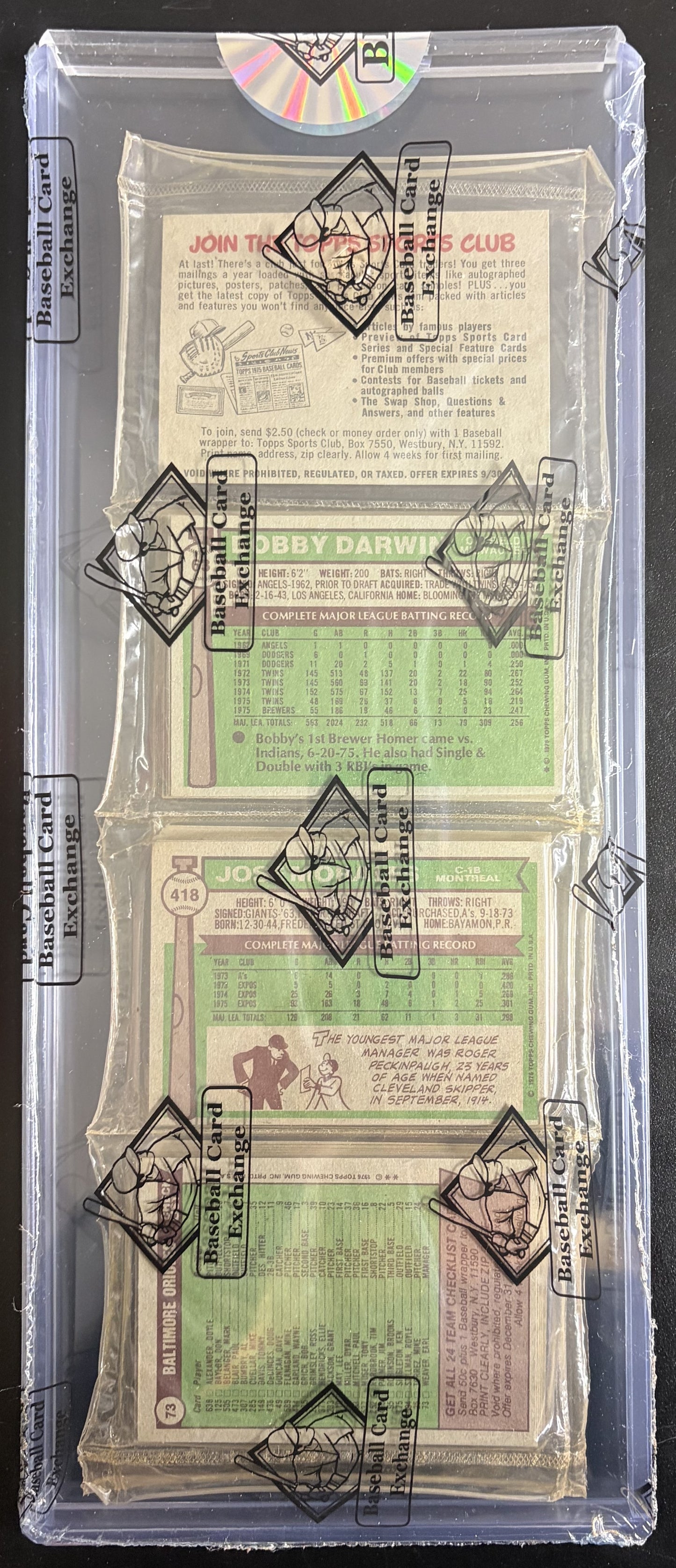 1976 Topps Baseball Unopened Rack Pack (BBCE) (27380)