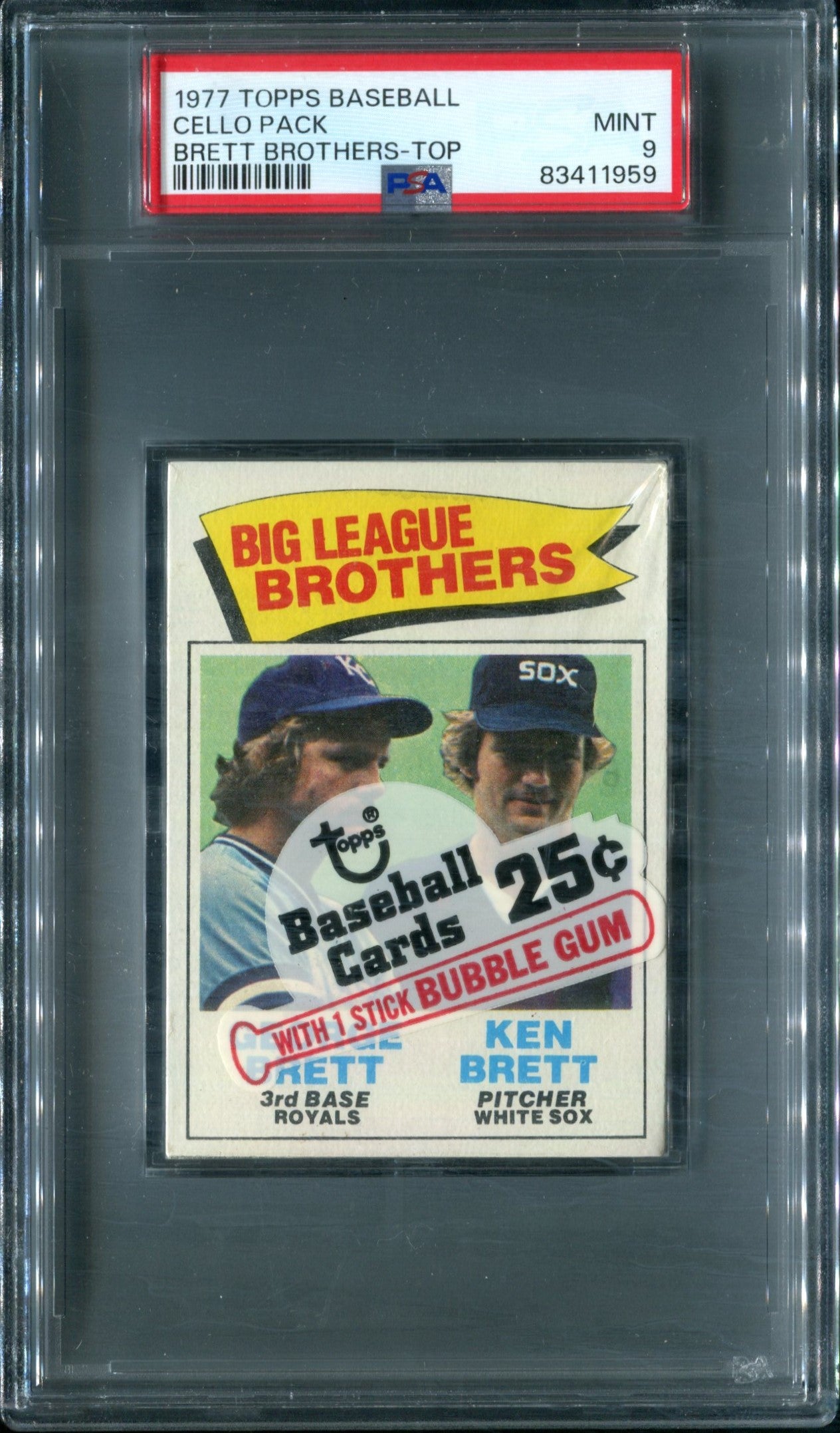 1977 Topps Baseball Unopened Cello Pack PSA 9 Brett Brothers Top *1959