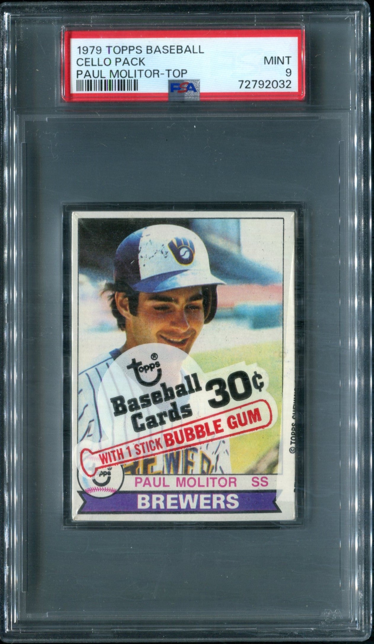 1979 Topps Baseball Unopened Cello Pack PSA 9 Paul Molitor Top *2032